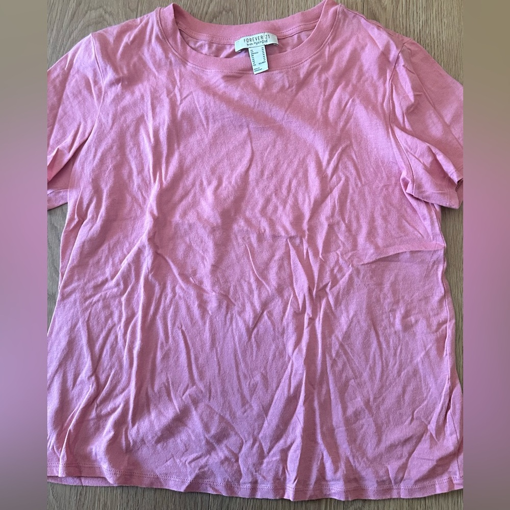 Forever 21 Soft Pink Short Sleeve Tee Basic Top